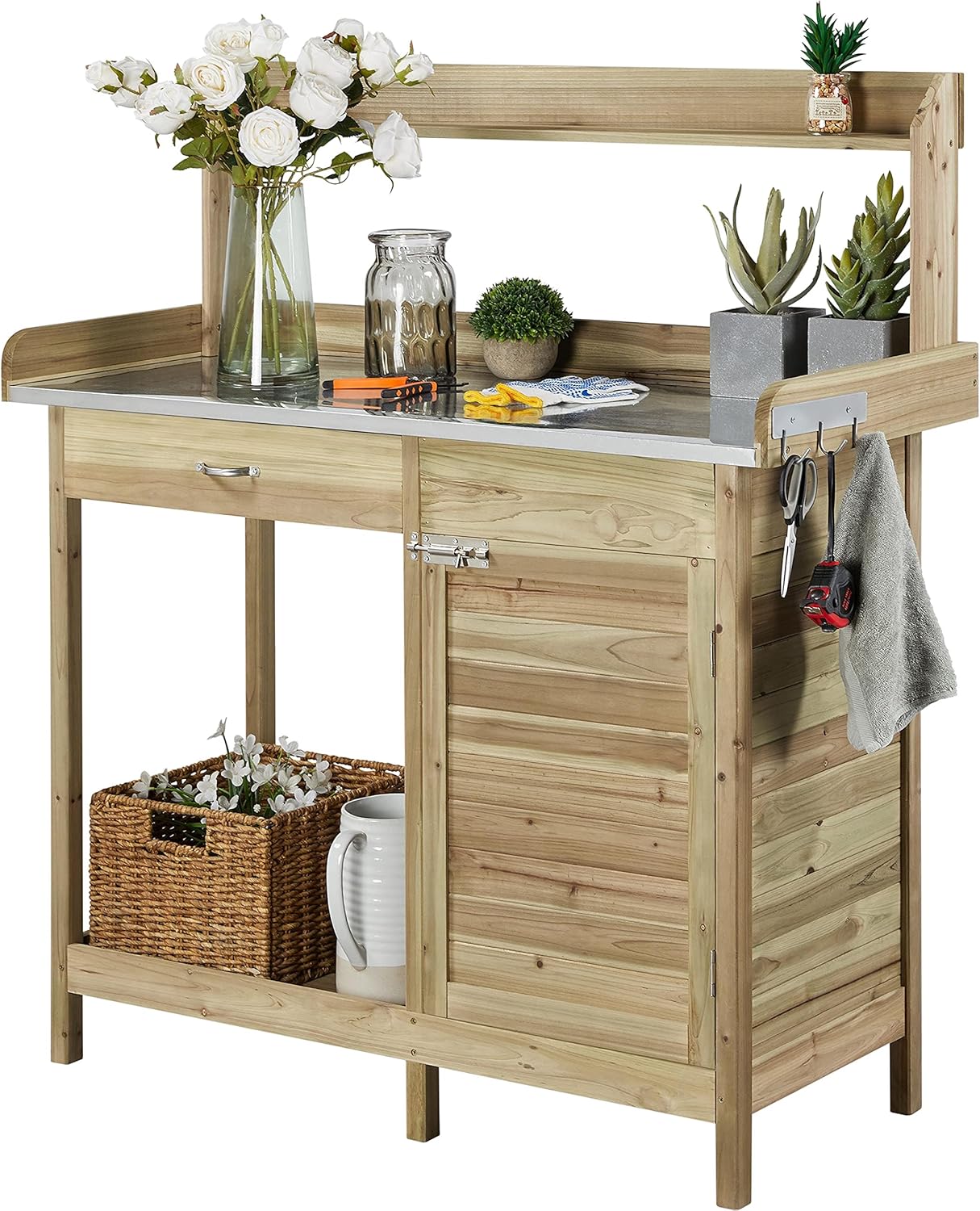 Woodworking Workbench - Outdoor Potting Bench Table, Garden Work