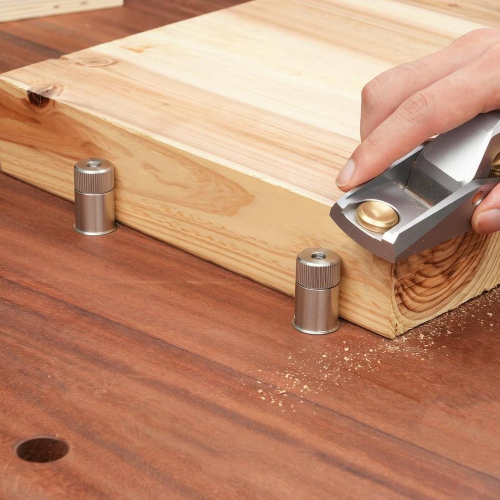 Woodworking Workbench - Self-Locking Table Dog Knurled Top Stainless