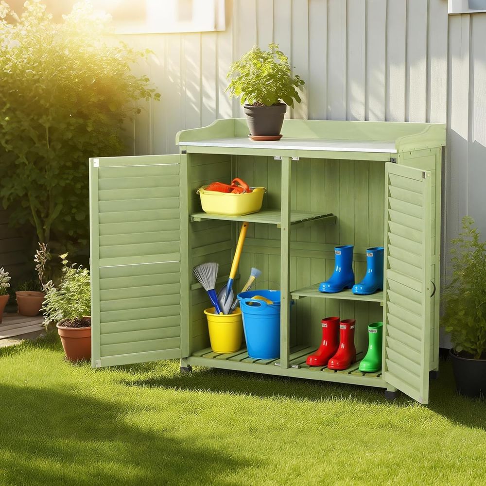 Outdoor Potting Bench with Met - Woodworking Workbench 리뷰 및 가격