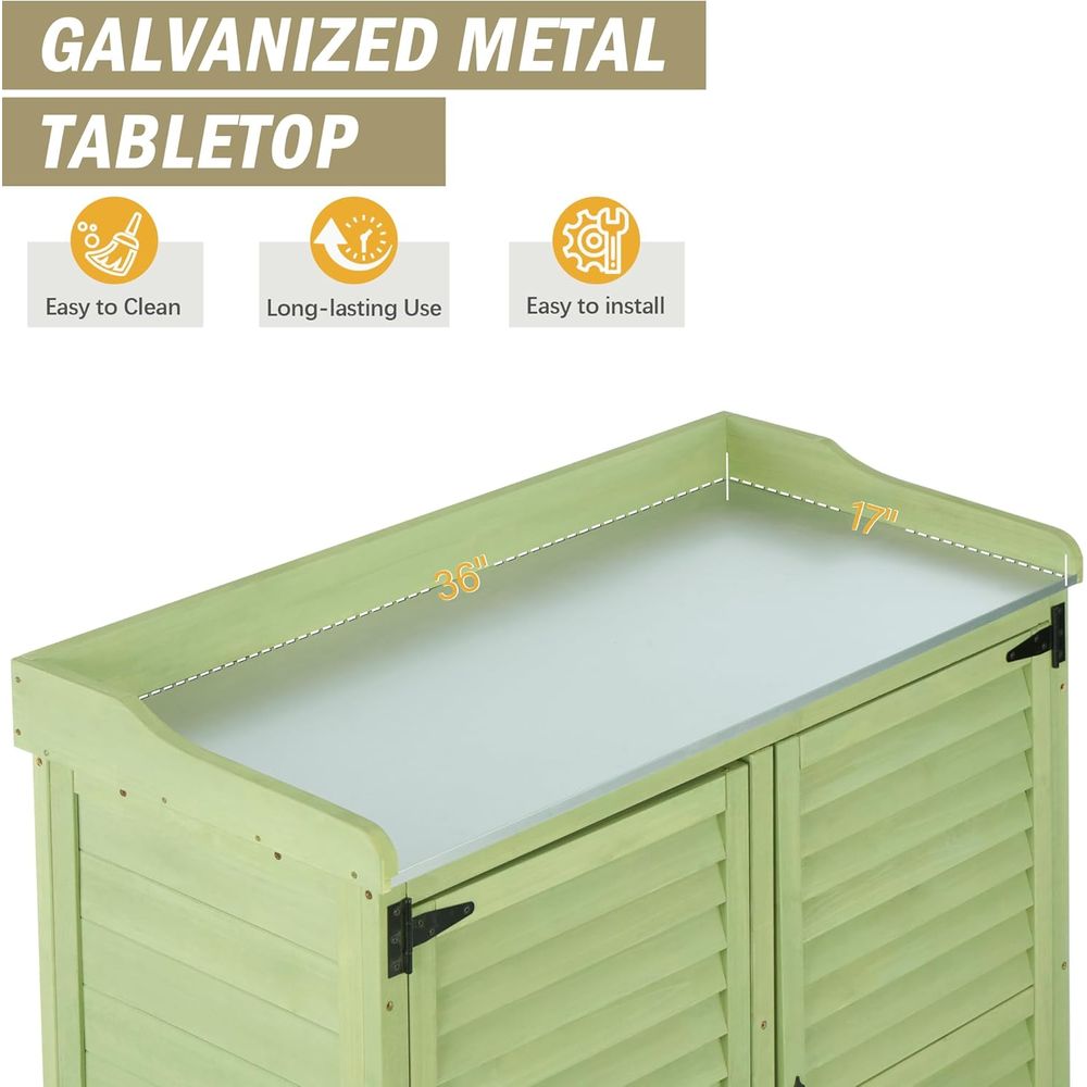 Outdoor Potting Bench with Met - Woodworking Workbench 리뷰 및 가격