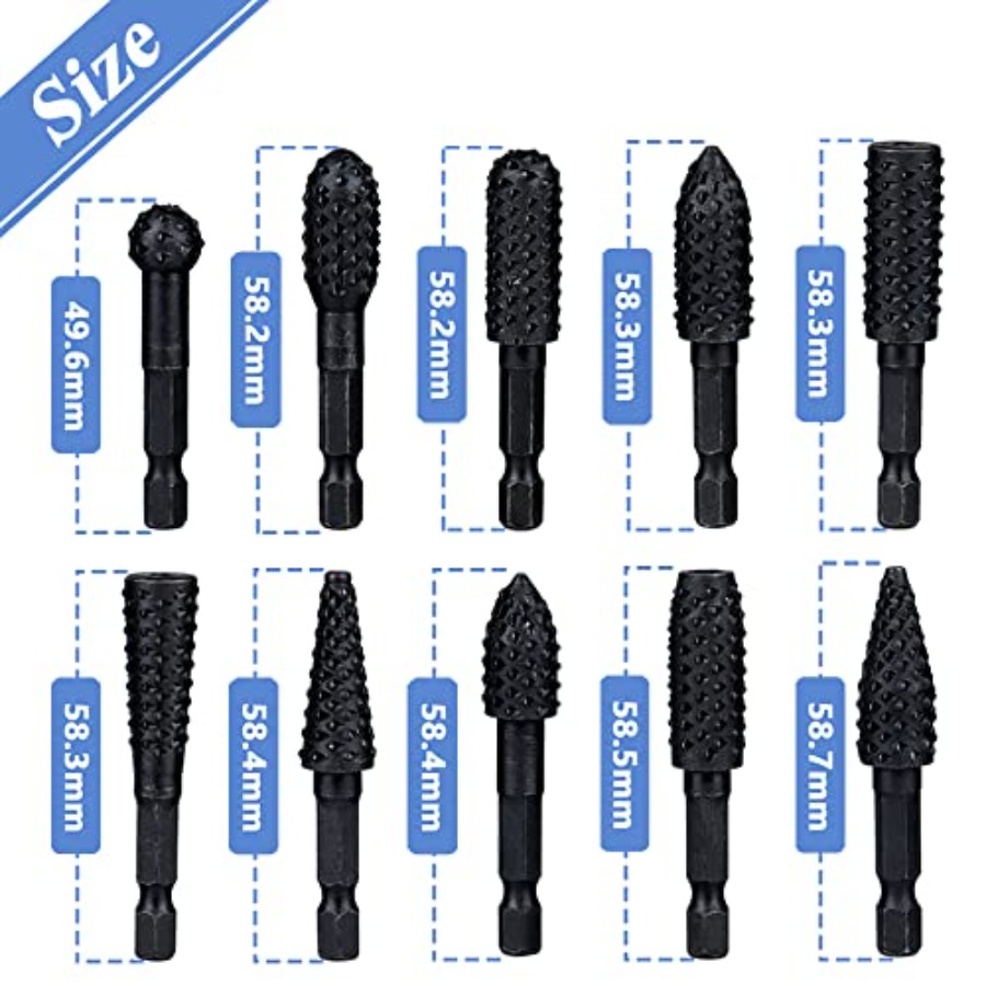 10 Pieces Rotary Burr Rasp Set - Woodworking Drill 리뷰 및 가격
