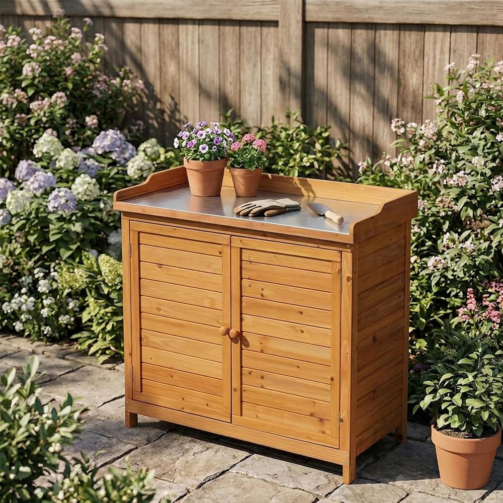 Outdoor Patio Wood Storage Cab - Woodworking Workbench 리뷰 및 가격