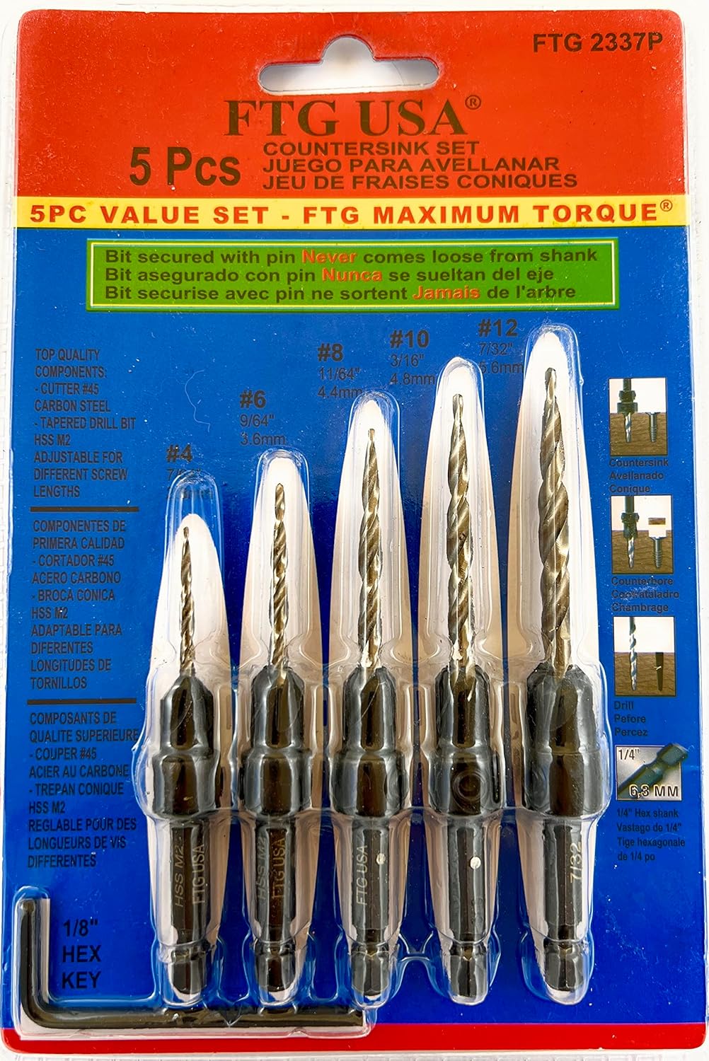 Countersink Drill Bit Set 5 Pc - Woodworking Drill 리뷰 및 가격