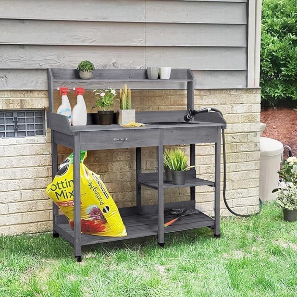 Potting Bench Table Patio Outd - Woodworking Workbench 리뷰 및 가격