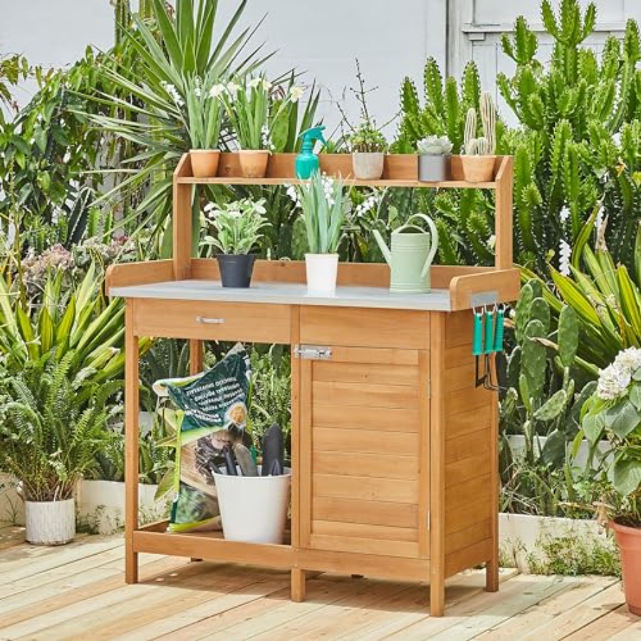 Outdoor potting bench table wo - Woodworking Workbench 리뷰 및 가격