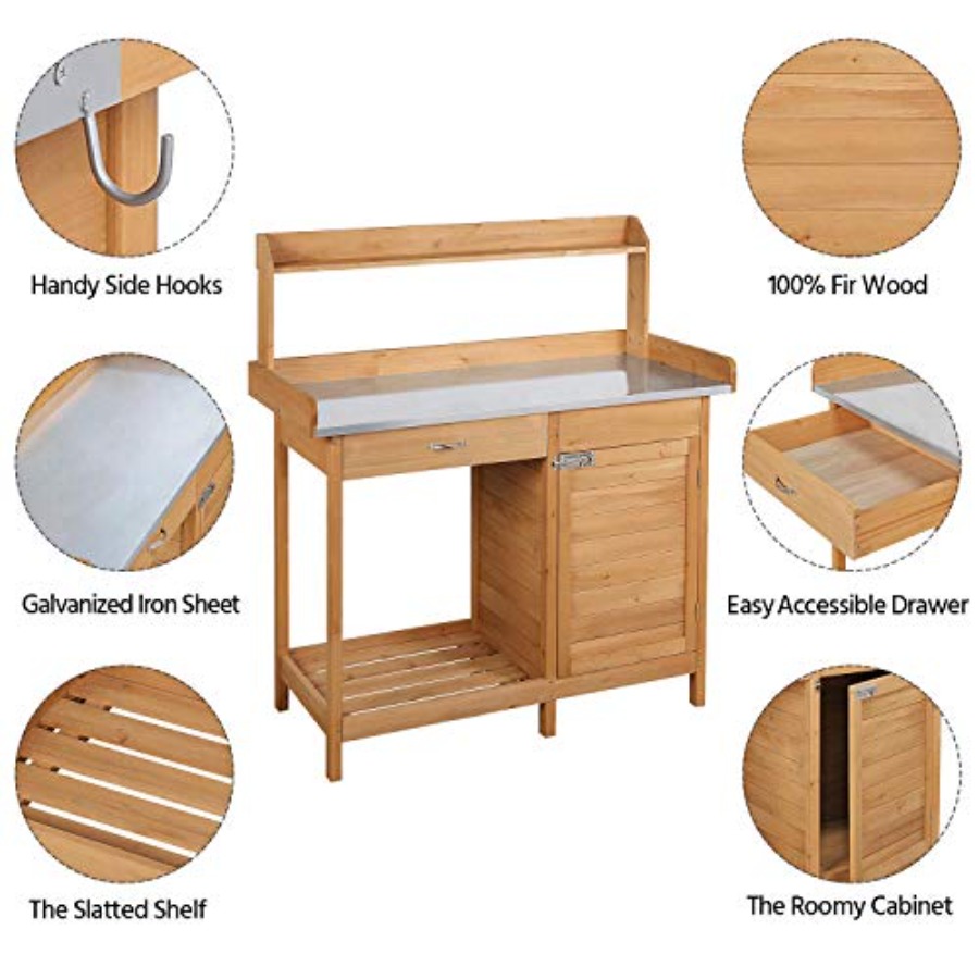 Outdoor potting bench table wo - Woodworking Workbench 리뷰 및 가격