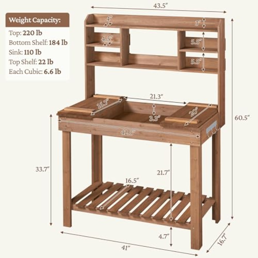 Potting Bench Table for Hortic - Woodworking Workbench 리뷰 및 가격