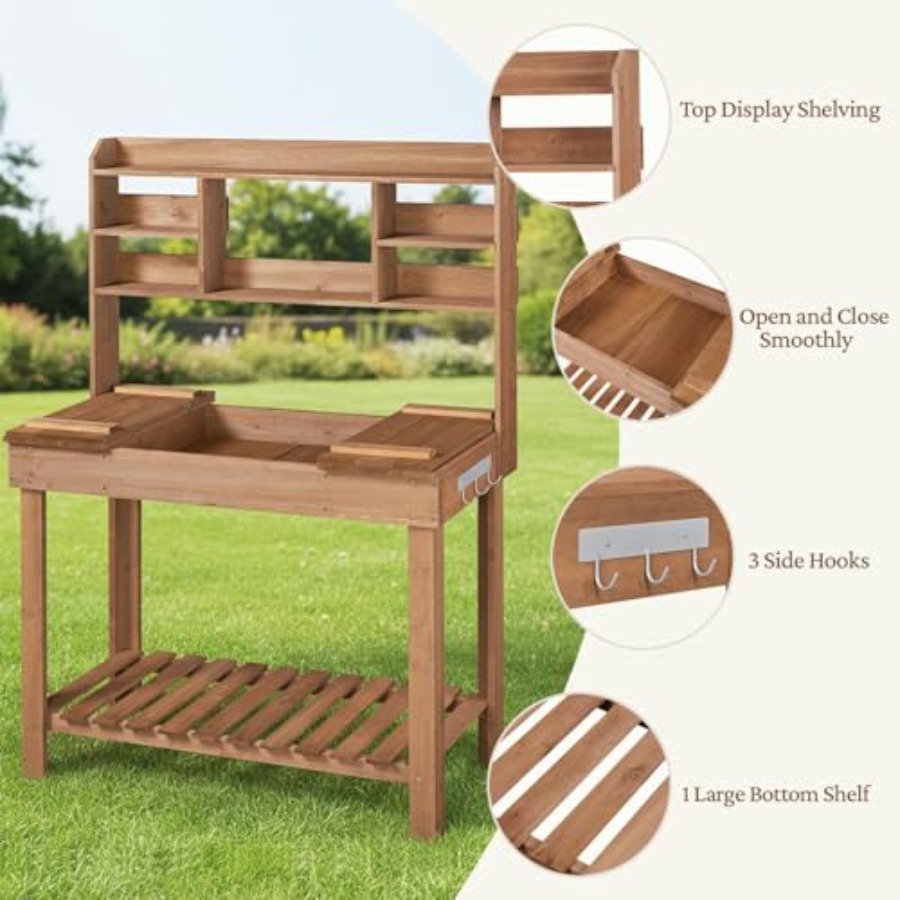 Potting Bench Table for Hortic - Woodworking Workbench 리뷰 및 가격
