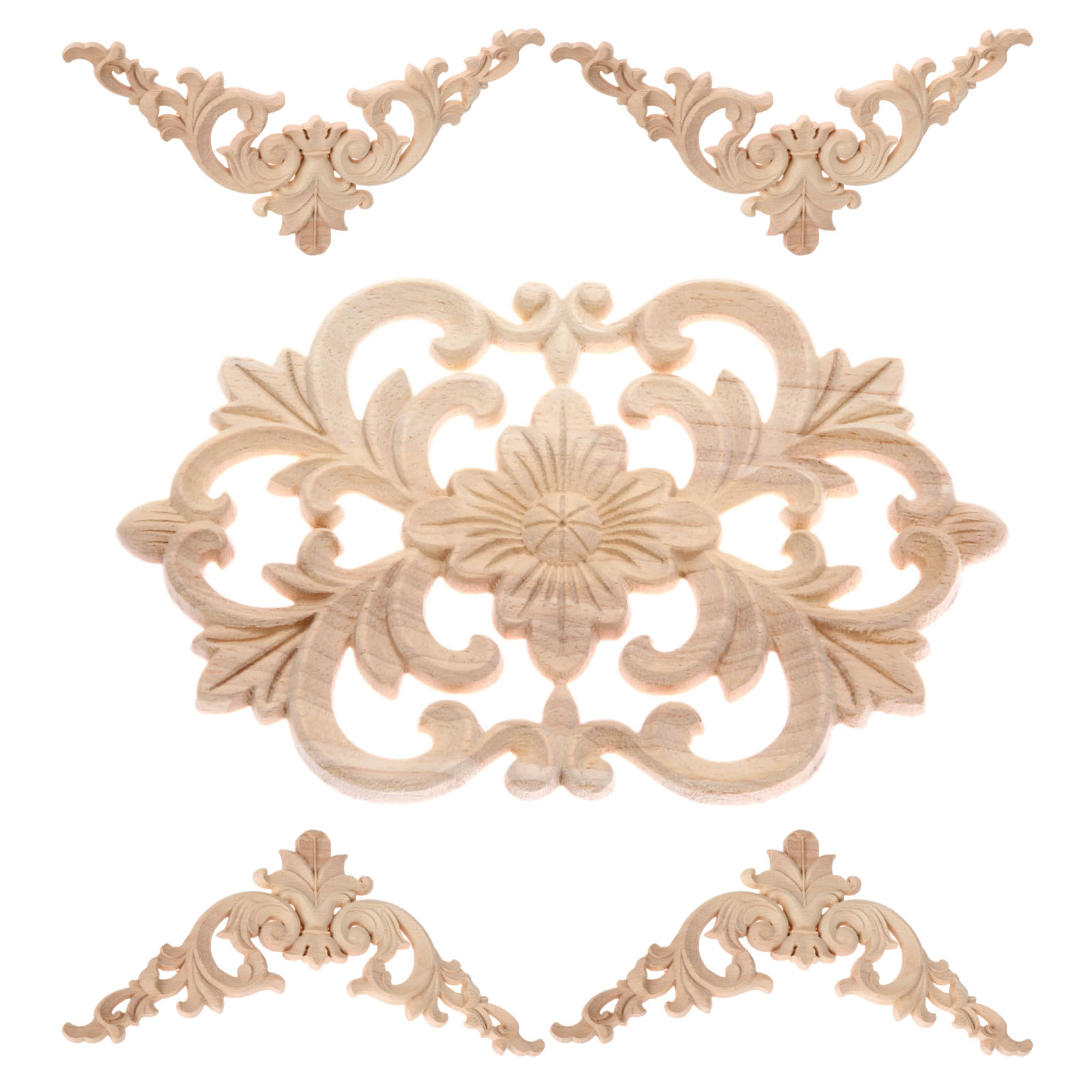 5Pcs 2 Size Flower Wood Appliq - Cabinet Scraper Set 리뷰 및 가격