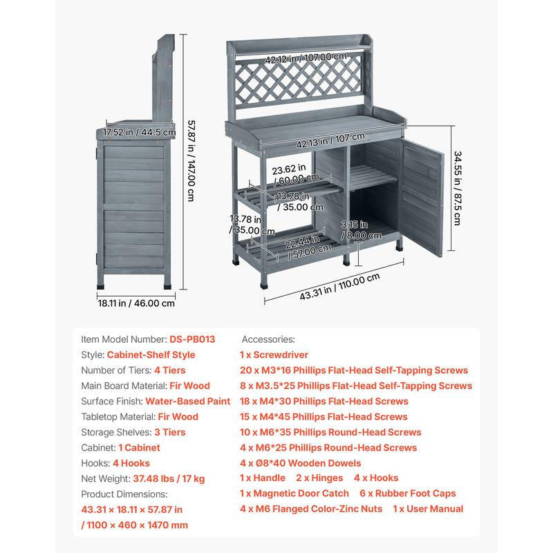 Potting Bench Table, Outdoor G - Woodworking Workbench 리뷰 및 가격